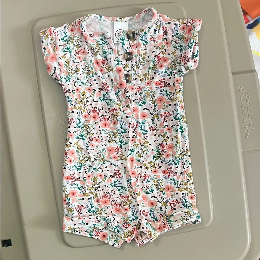 Lou Lou & Company Floral Newborn One Piece Romper - Picture 1 of 6